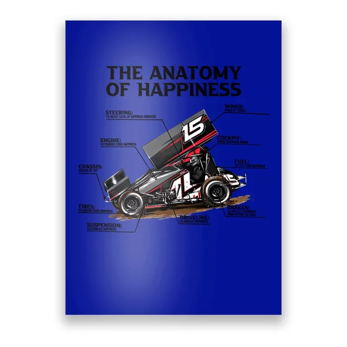 Dirttrack Sprintcars Racing Anatomy Lover Gift Gift Poster