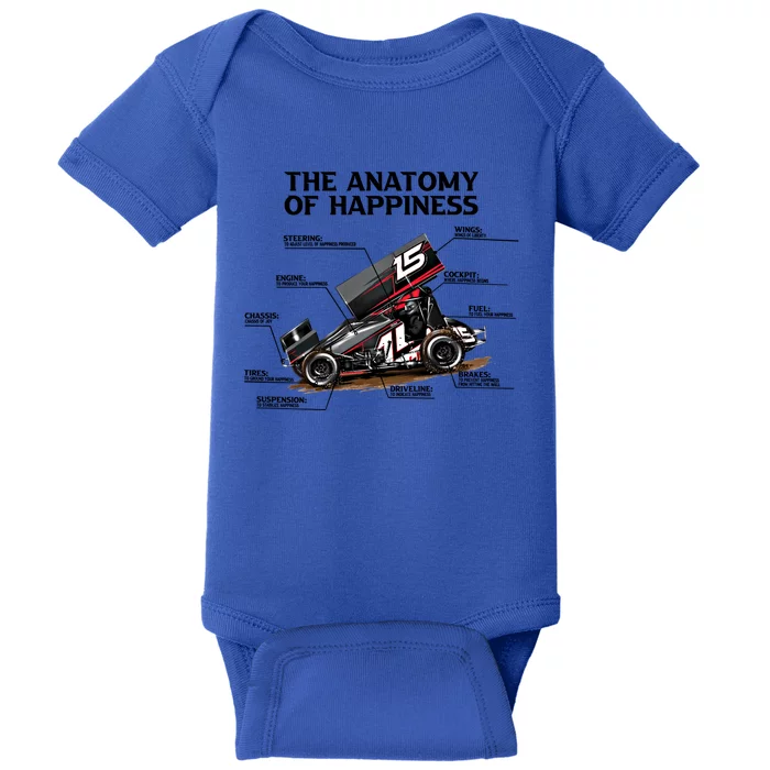 Dirttrack Sprintcars Racing Anatomy Lover Gift Gift Baby Bodysuit