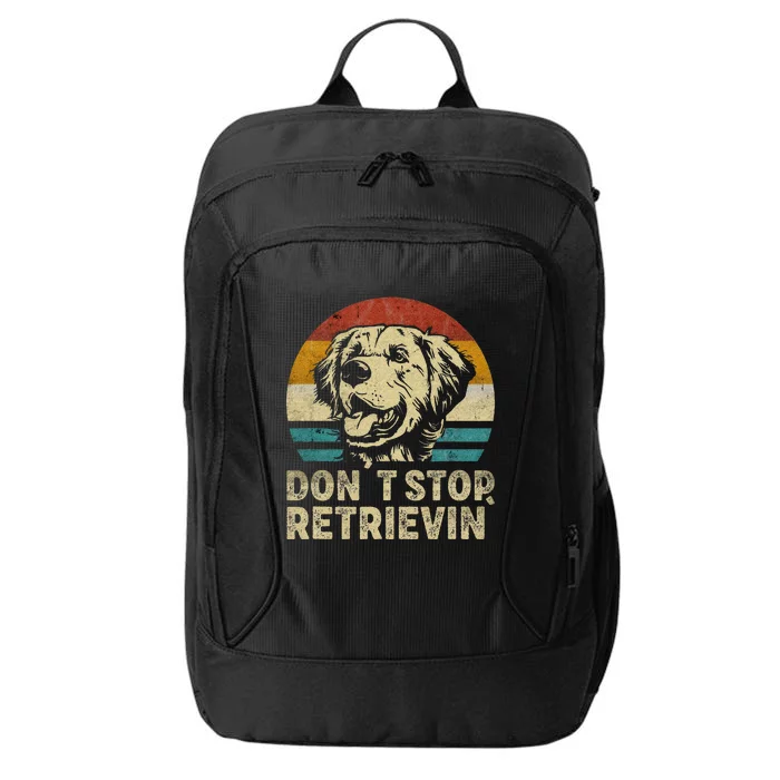 Don´t stop Retrieving Golden Retriever Dog retro vintage City Backpack