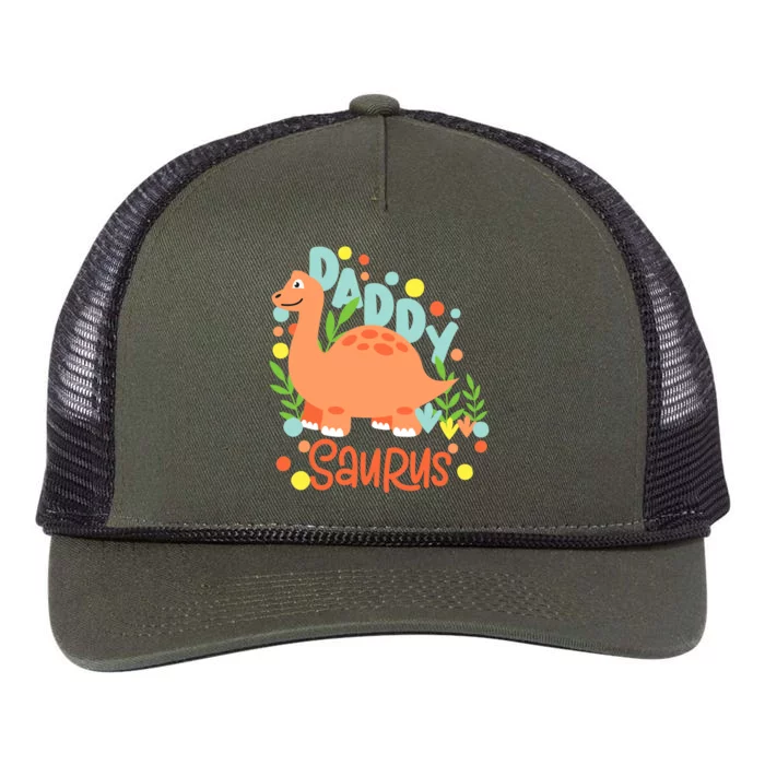 Daddy Saurus Rex Dinosaur Retro Rope Trucker Hat Cap