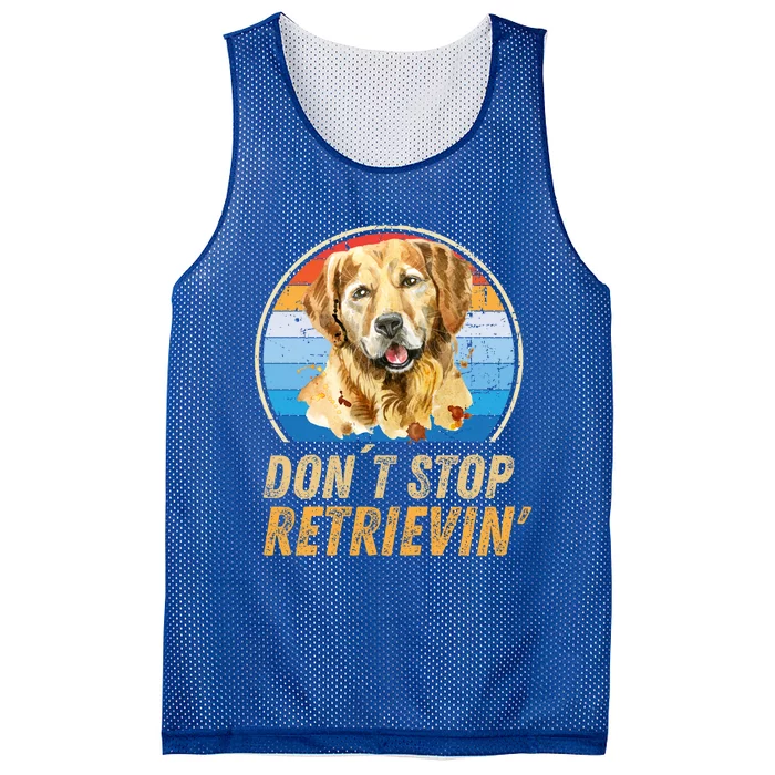 Don´t Stop Retrieving Golden Retriever Dog Retro Vintage Cool Gift Mesh Reversible Basketball Jersey Tank