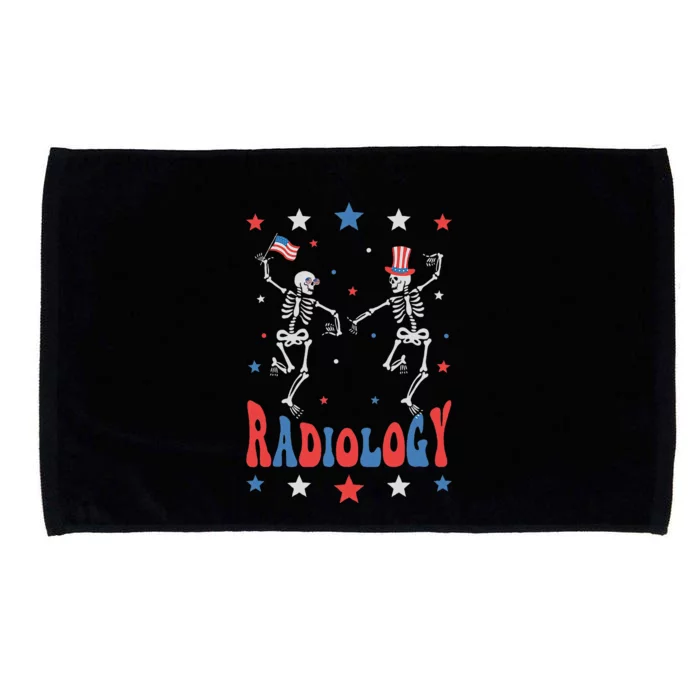 Dancing Skeleton Radiology Xray Tech Patriotic Microfiber Hand Towel