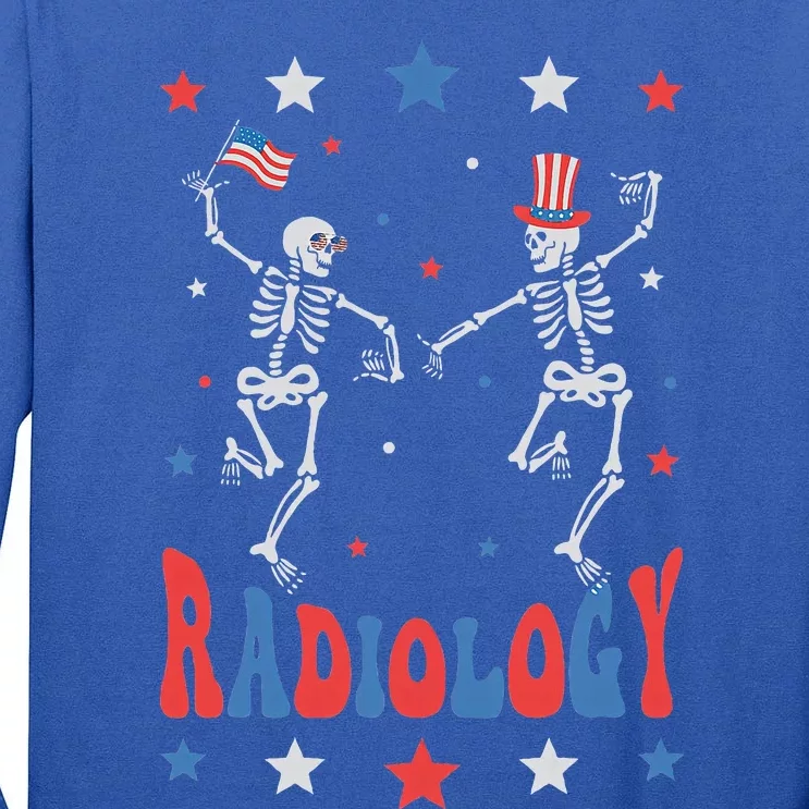 Dancing Skeleton Radiology Xray Tech Patriotic Tall Long Sleeve T-Shirt