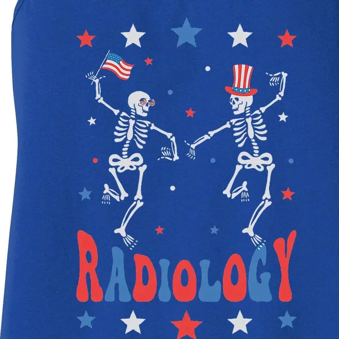 Dancing Skeleton Radiology Xray Tech Patriotic Women's Racerback Tank