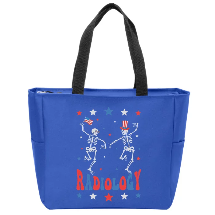 Dancing Skeleton Radiology Xray Tech Patriotic Zip Tote Bag