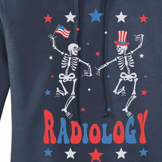 Dancing Skeleton Radiology Xray Tech Patriotic Women's Pullover Hoodie