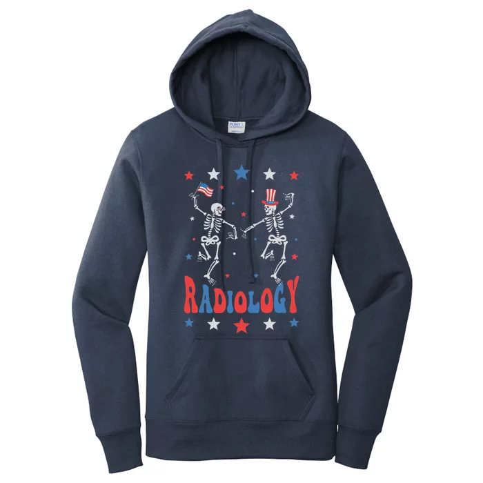 Dancing Skeleton Radiology Xray Tech Patriotic Women's Pullover Hoodie