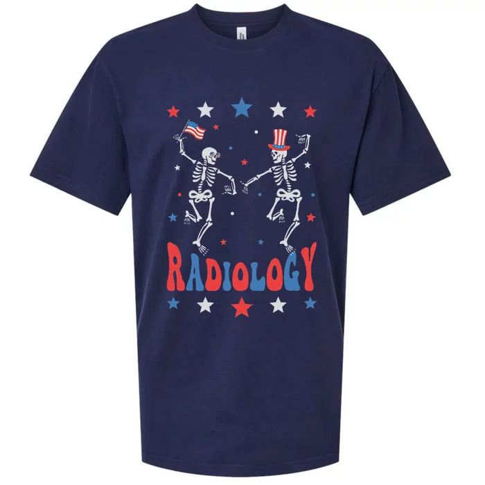 Dancing Skeleton Radiology Xray Tech Patriotic Sueded Cloud Jersey T-Shirt