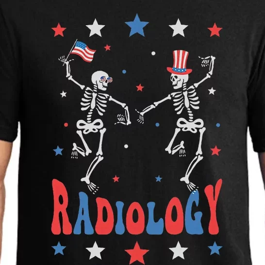 Dancing Skeleton Radiology Xray Tech Patriotic Pajama Set