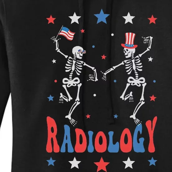 Dancing Skeleton Radiology Xray Tech Patriotic Women's Pullover Hoodie