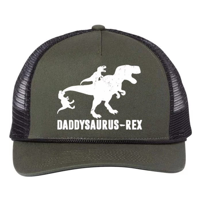 Daddy Saurus - Rex | Funny T-Rex Dinosaur Dad Uncle Grandpa Retro Rope Trucker Hat Cap