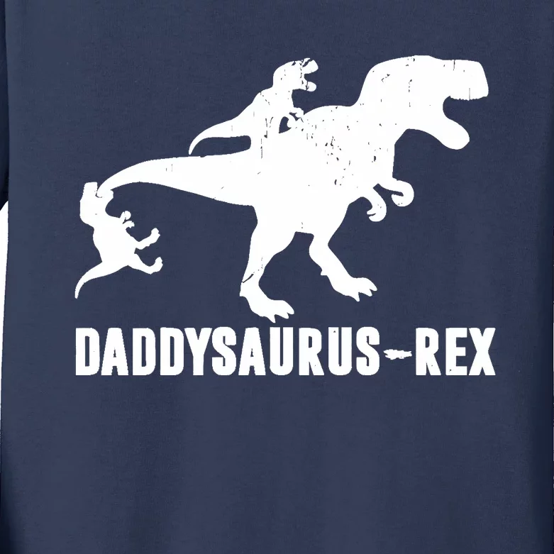 Daddy Saurus - Rex | Funny T-Rex Dinosaur Dad Uncle Grandpa Kids Long Sleeve Shirt