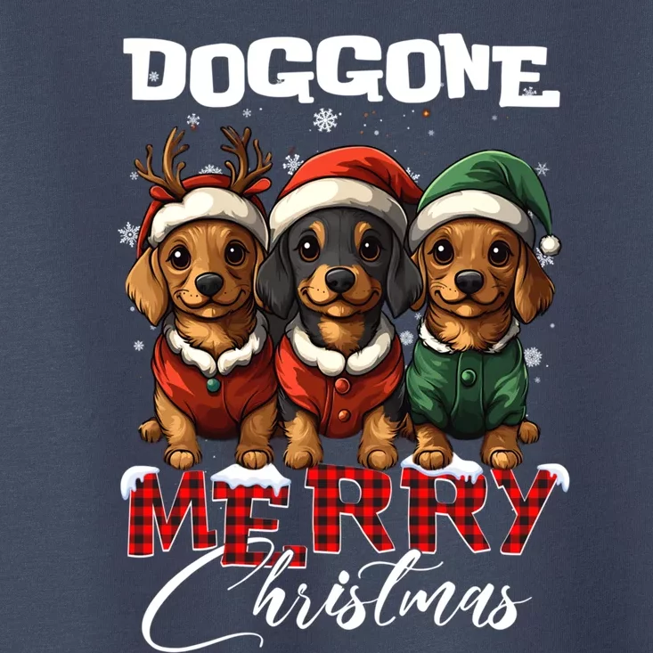 Dachshund Santa Reindeer Christmas Dog Lover Xmas Gifts Toddler T-Shirt