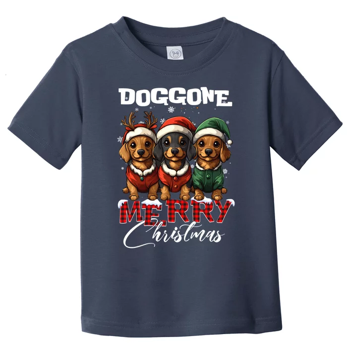 Dachshund Santa Reindeer Christmas Dog Lover Xmas Gifts Toddler T-Shirt