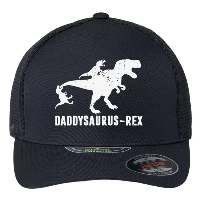 Daddy Saurus Rex Funny TRex Dinosaur Dad Uncle Grandpa Flexfit Unipanel Trucker Cap