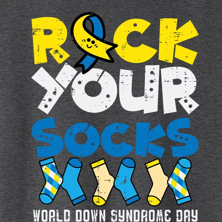 Down Syndrome Ribbon Rock Your Socks Awareness Women's Crop Top Tee