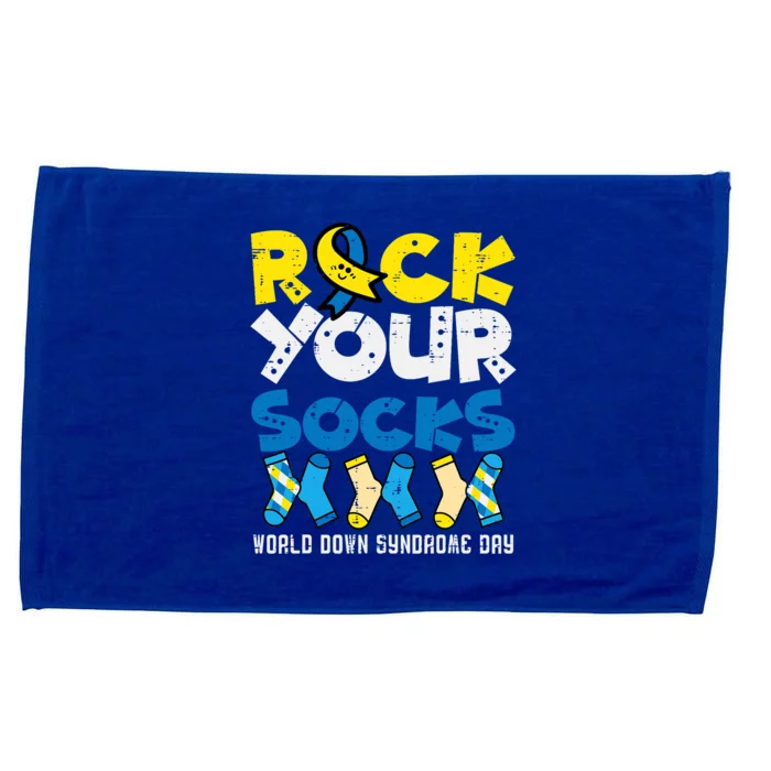 Down Syndrome Ribbon Rock Your Socks Awareness Microfiber Hand Towel