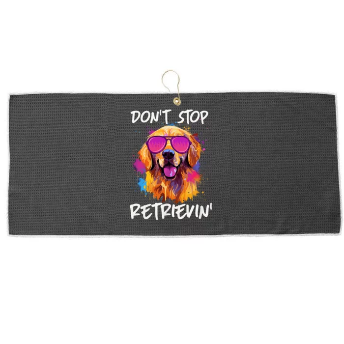 DonT Stop Retrieving Funny Golden Retriever Owner Large Microfiber Waffle Golf Towel