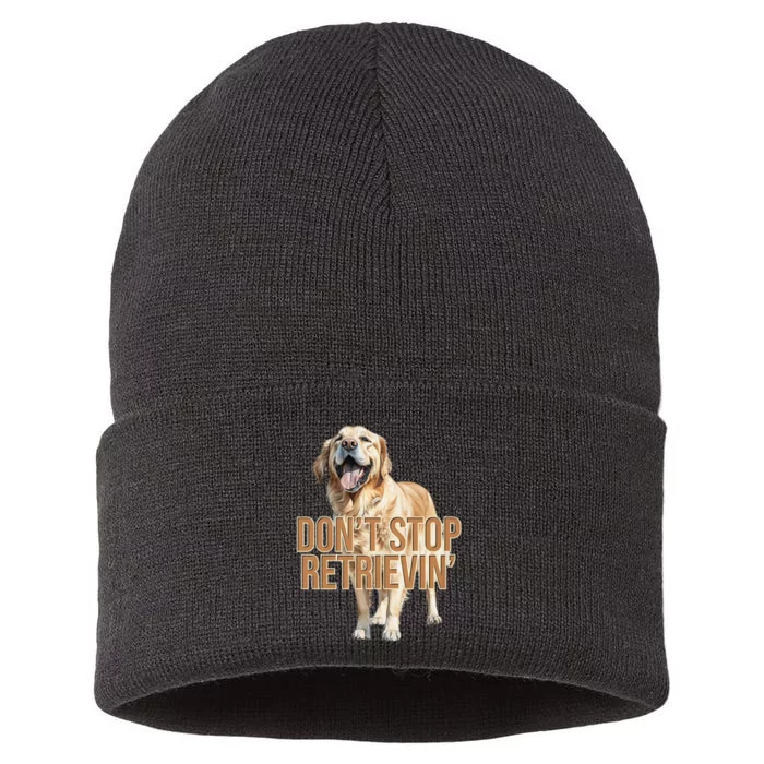 DonT Stop Retrieving Funny Golden Retriever Owner Sustainable Knit Beanie