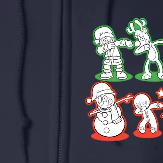 Dabbing Santa Reindeer Elf Snowman Christmas Full Zip Hoodie