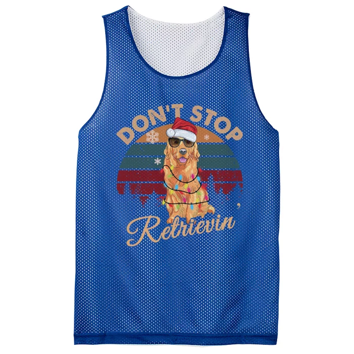 Dont Stop Retrievin Golden Retriever Retro Christmas Gift Mesh Reversible Basketball Jersey Tank