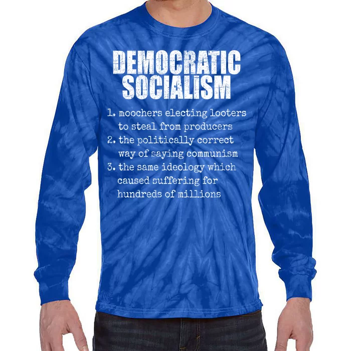 Democratic Socialism Republican Politcal Tie-Dye Long Sleeve Shirt