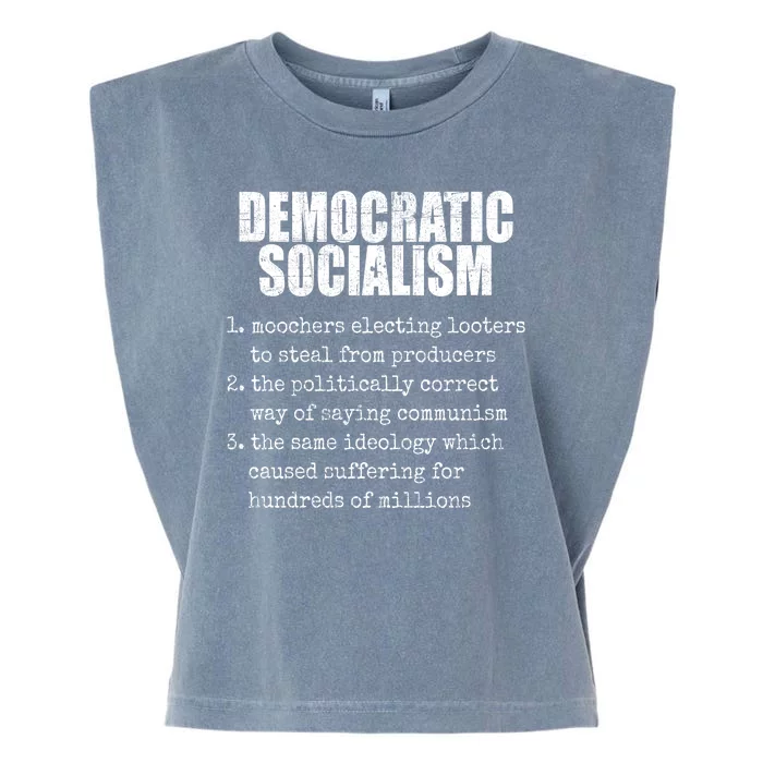 Democratic Socialism Republican Politcal Garment-Dyed Women's Muscle Tee