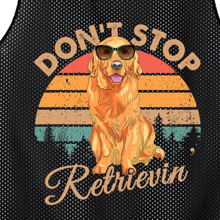 DonT Stop Retrievin Retro Golden Retriever Gift Mesh Reversible Basketball Jersey Tank