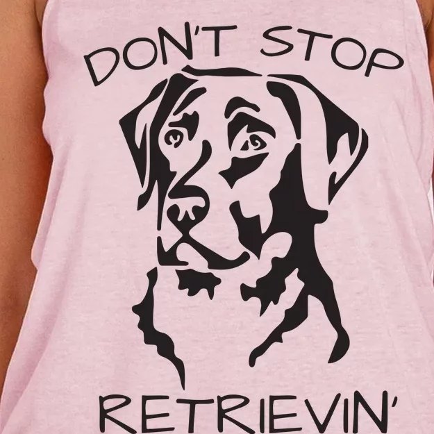 Dont Stop Retrieving Labrador Dog Women's Knotted Racerback Tank