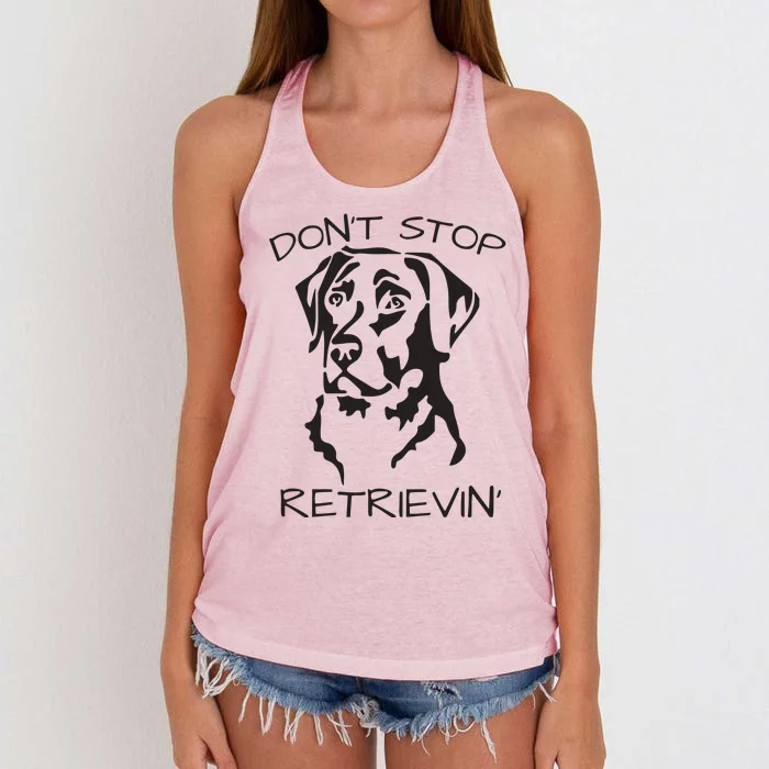 Dont Stop Retrieving Labrador Dog Women's Knotted Racerback Tank