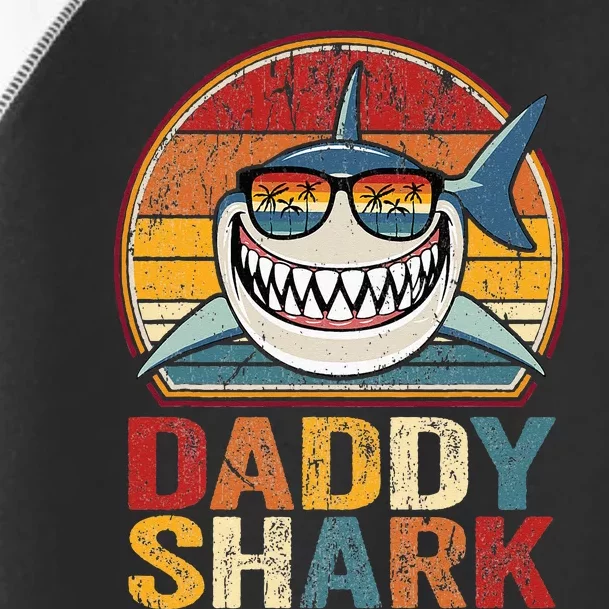 Daddy Shark Retro Pajamas Father Day Gifts Daddy Shark Toddler Fine Jersey T-Shirt