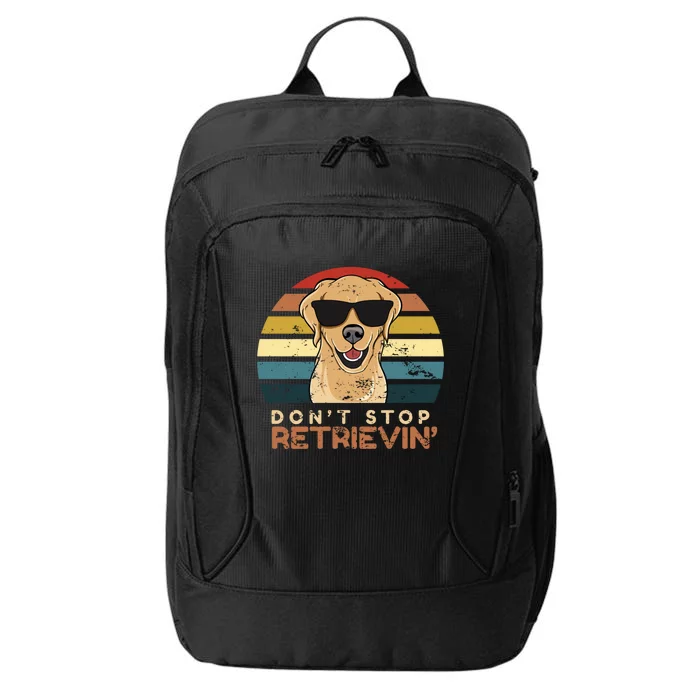 Dont Stop Retrieving Vintage Golden Retriever Owner Mom Dad Gift City Backpack