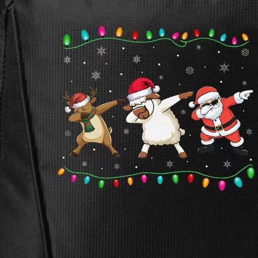 Dabbing Santa Reindeer Shee.P Xmas Tree Lights Dab City Backpack