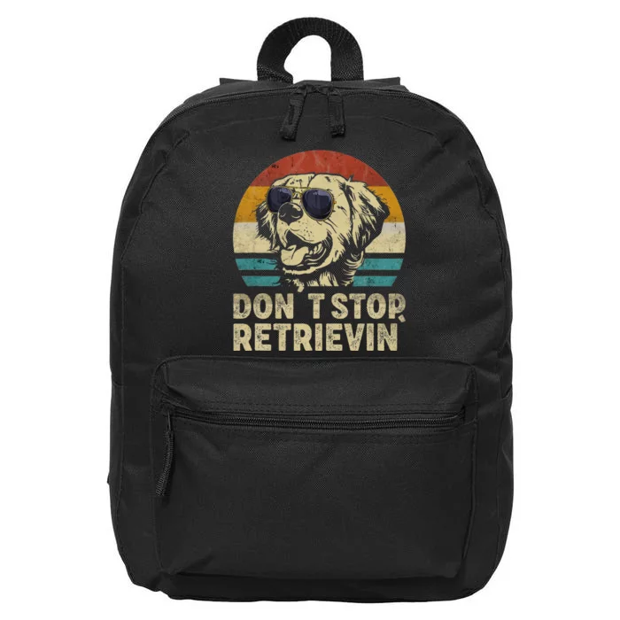 Don´t stop Retrieving Golden Retriever Dog retro vintage (1) 16 in Basic Backpack