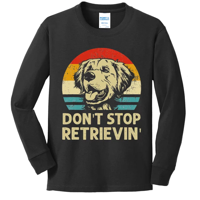 Don´t stop Retrieving Golden Retriever Dog retro vintage Kids Long Sleeve Shirt