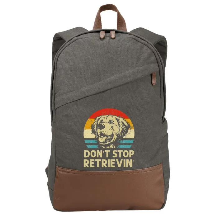 Don´t stop Retrieving Golden Retriever Dog retro vintage Cotton Canvas Backpack