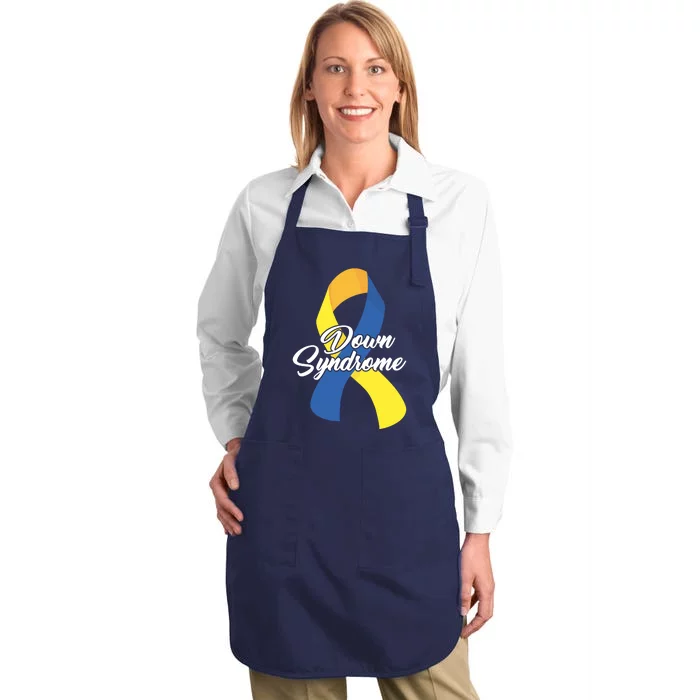 Down Syndrome Ribbon Awareness Full-Length Apron With Pocket