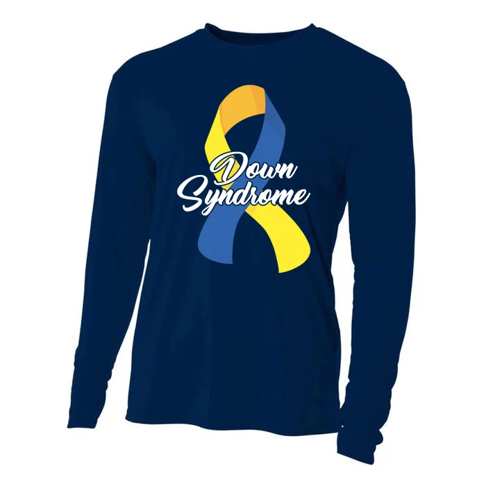 Down Syndrome Ribbon Awareness Cooling Performance Long Sleeve Crew