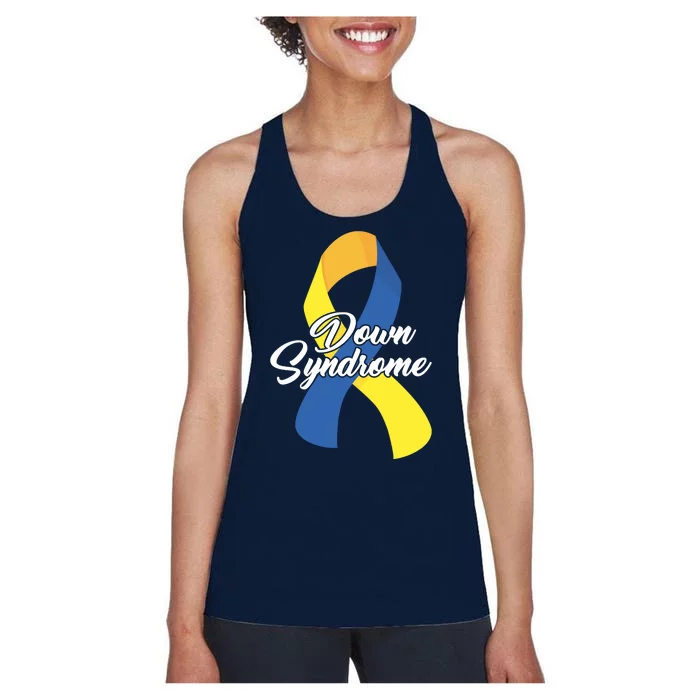 Down Syndrome Ribbon Awareness Women's Racerback Tank