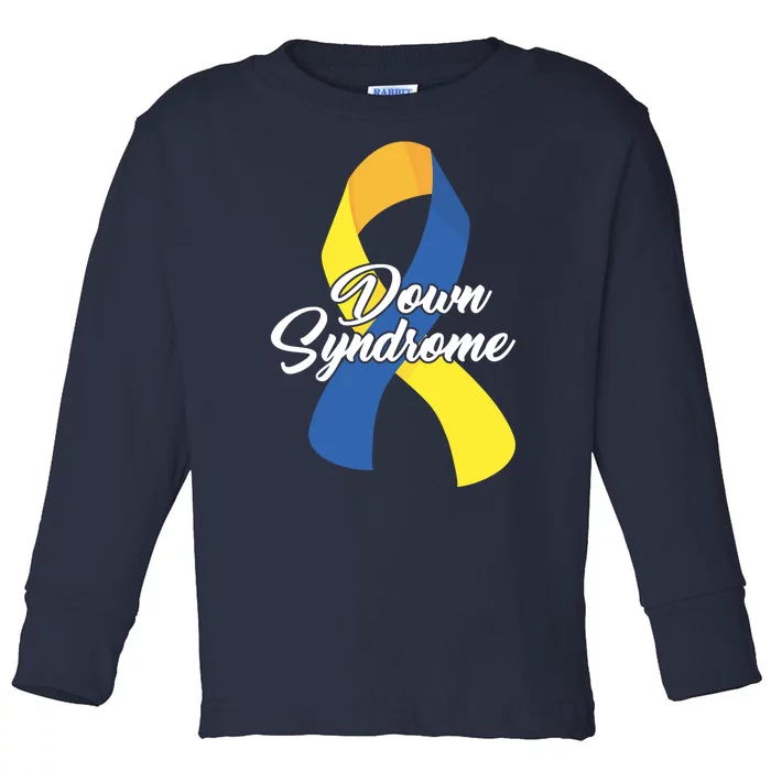 Down Syndrome Ribbon Awareness Toddler Long Sleeve Shirt