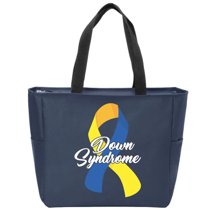 Down Syndrome Ribbon Awareness Zip Tote Bag