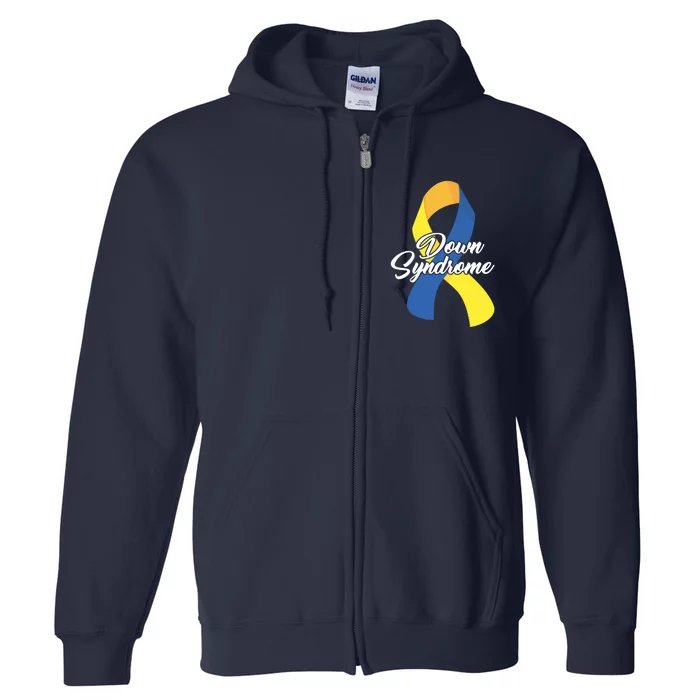 Down Syndrome Ribbon Awareness Full Zip Hoodie