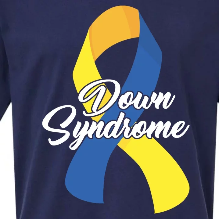 Down Syndrome Ribbon Awareness Sueded Cloud Jersey T-Shirt