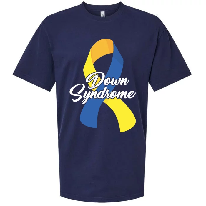 Down Syndrome Ribbon Awareness Sueded Cloud Jersey T-Shirt