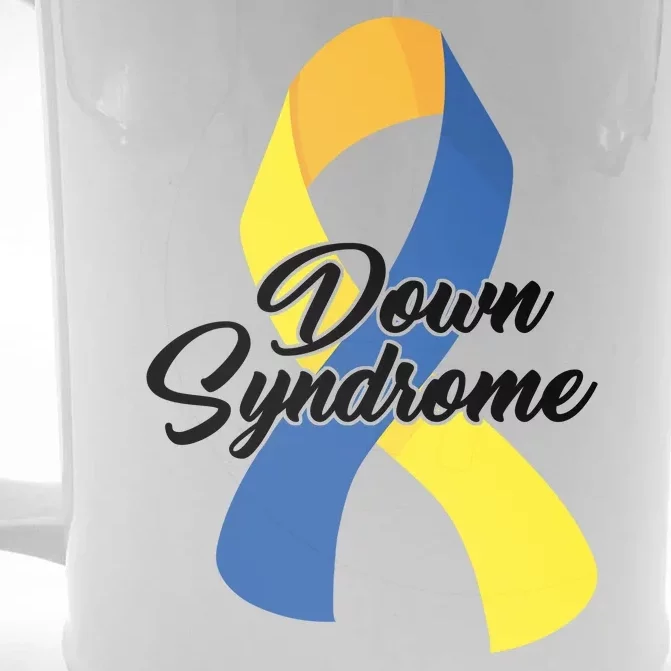 Down Syndrome Ribbon Awareness Front & Back Beer Stein