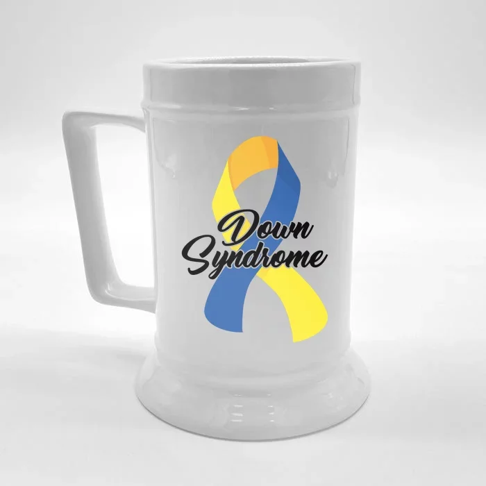 Down Syndrome Ribbon Awareness Front & Back Beer Stein