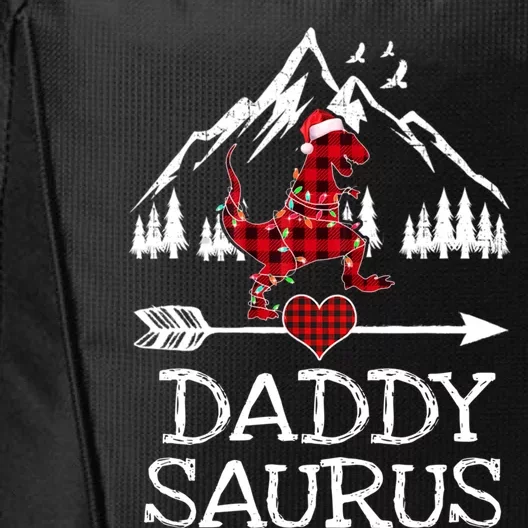 Daddy Saurus Red Plaid T Rex Dinosaur Family Pajamas Xmas Meaningful Gift City Backpack