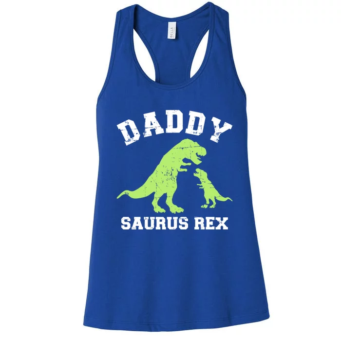 Daddy Saurus Rex Dinosaur Father's Day Gift For Dad Great Gift Women's Racerback Tank