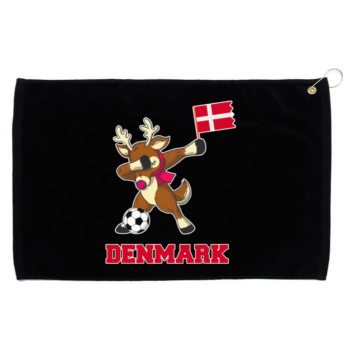 Denmark Soccer Reindeer Christmas Danish Flag Soccer Grommeted Golf Towel