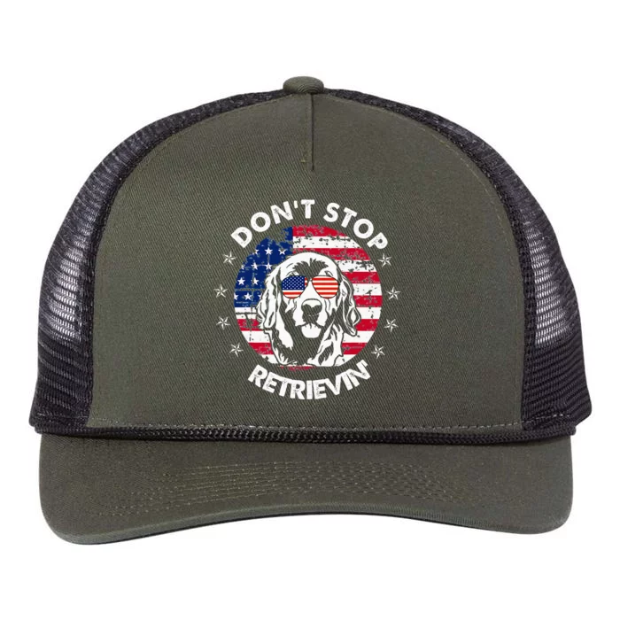 DonT Stop Retrieving Golden Retriever Retro Rope Trucker Hat Cap